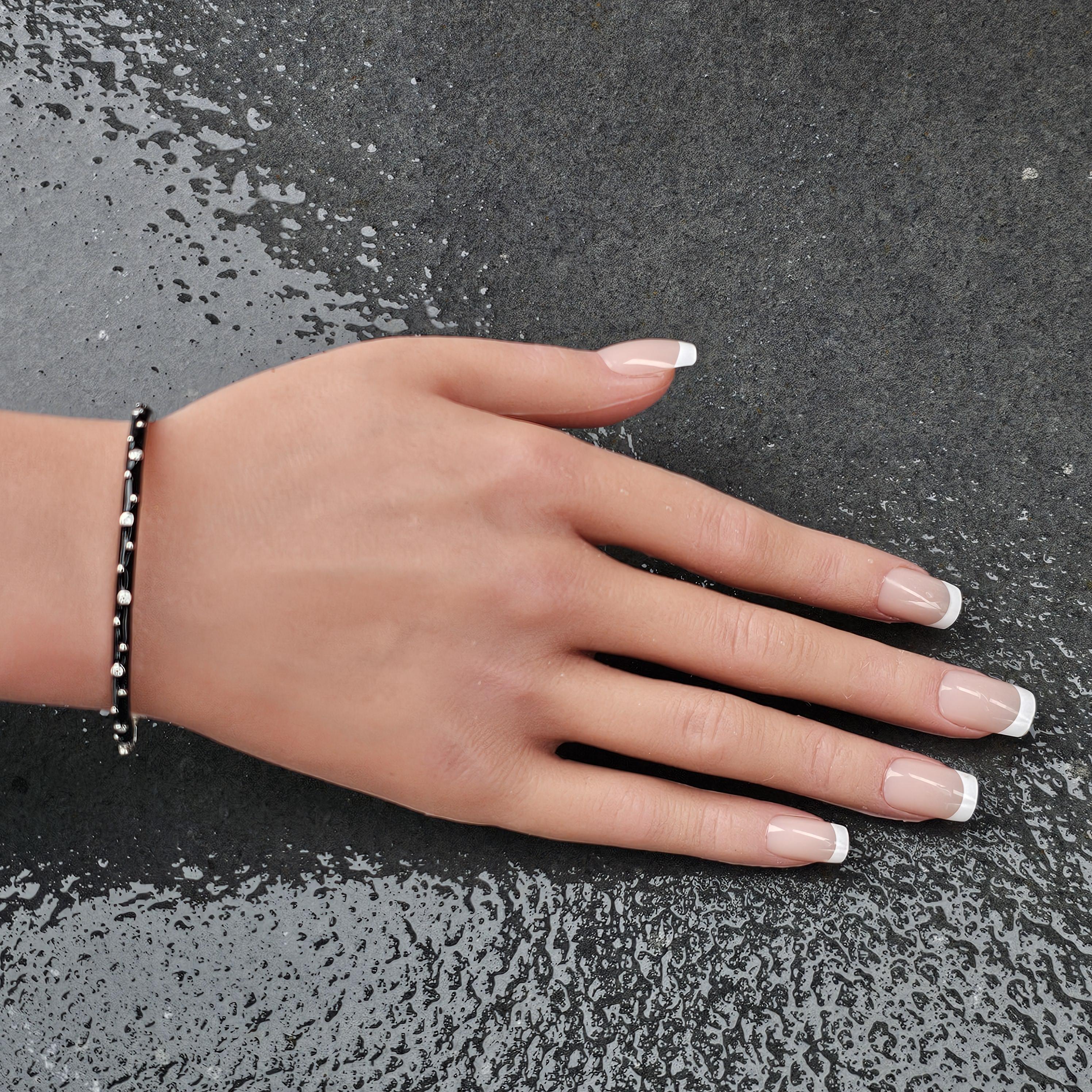 Bracelet Hidalgo en or blanc 18k émail noir serti de diamants 6 3/8