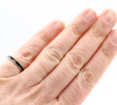 Hidalgo Black Enamel 18 Karat White Gold Band Ring