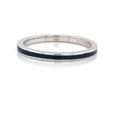 Hidalgo Black Enamel Eternity 18k White Gold Band
