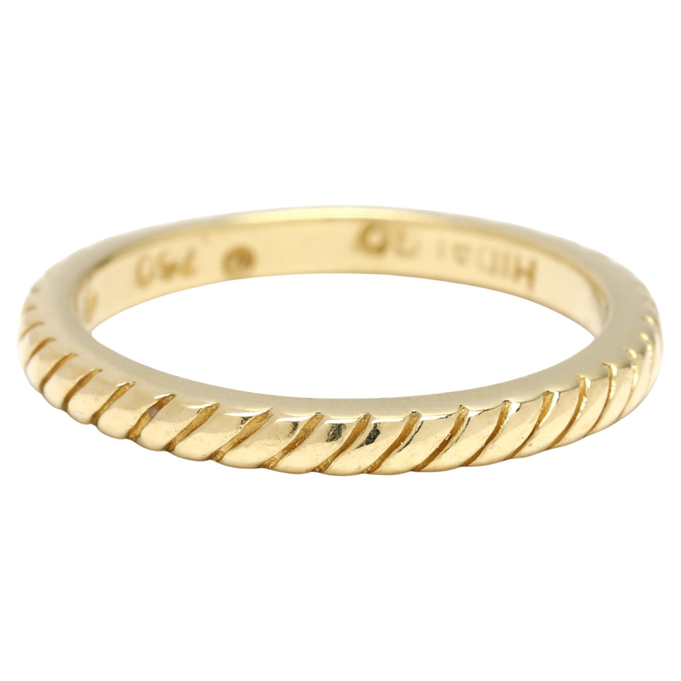 Anillo Hidalgo de cuerda plana, oro amarillo de 18 quilates, talla 4
