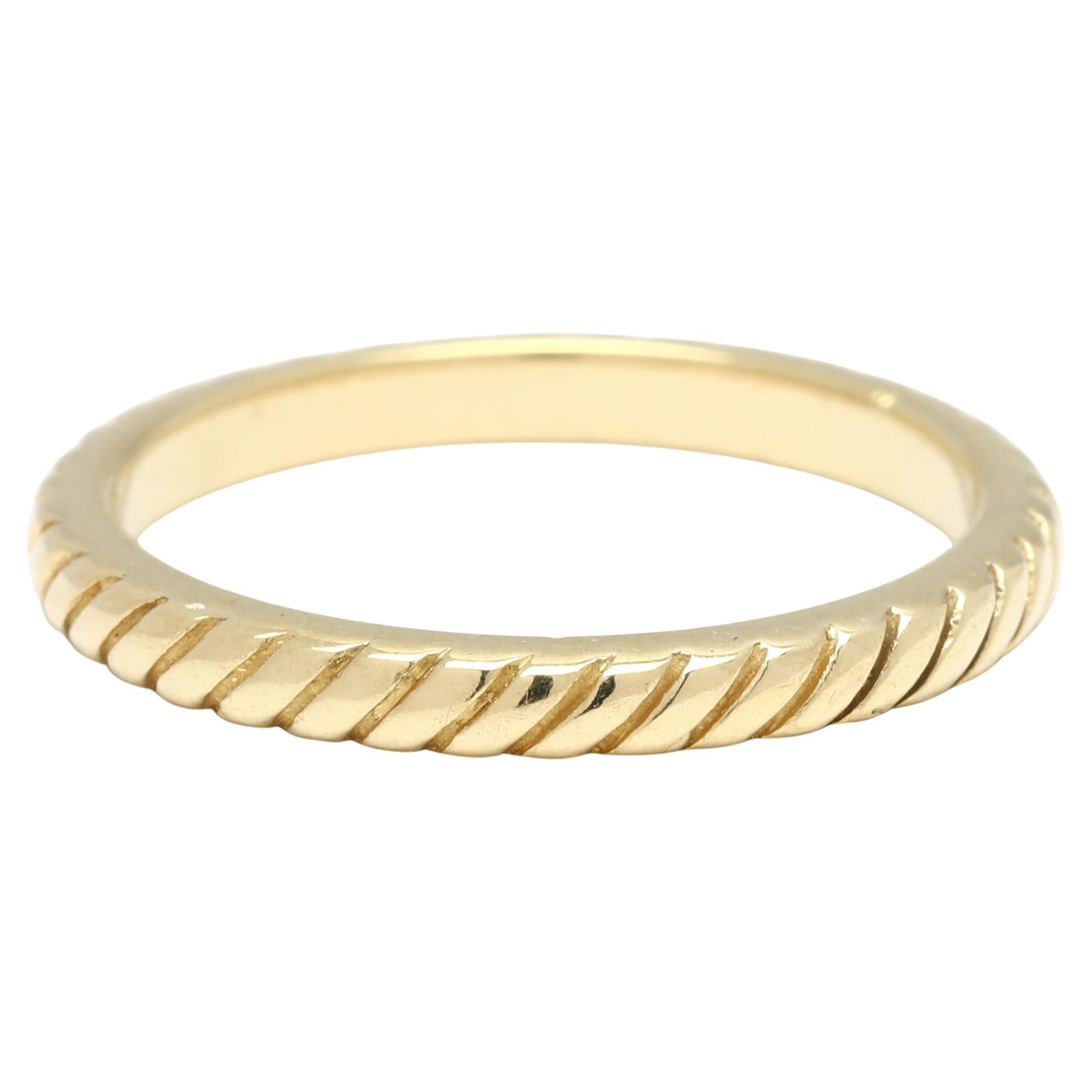 Anillo Hidalgo de cuerda plana, oro amarillo de 18 quilates, talla 4