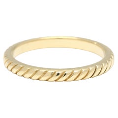 Anillo Hidalgo de cuerda plana, oro amarillo de 18 quilates, talla 4