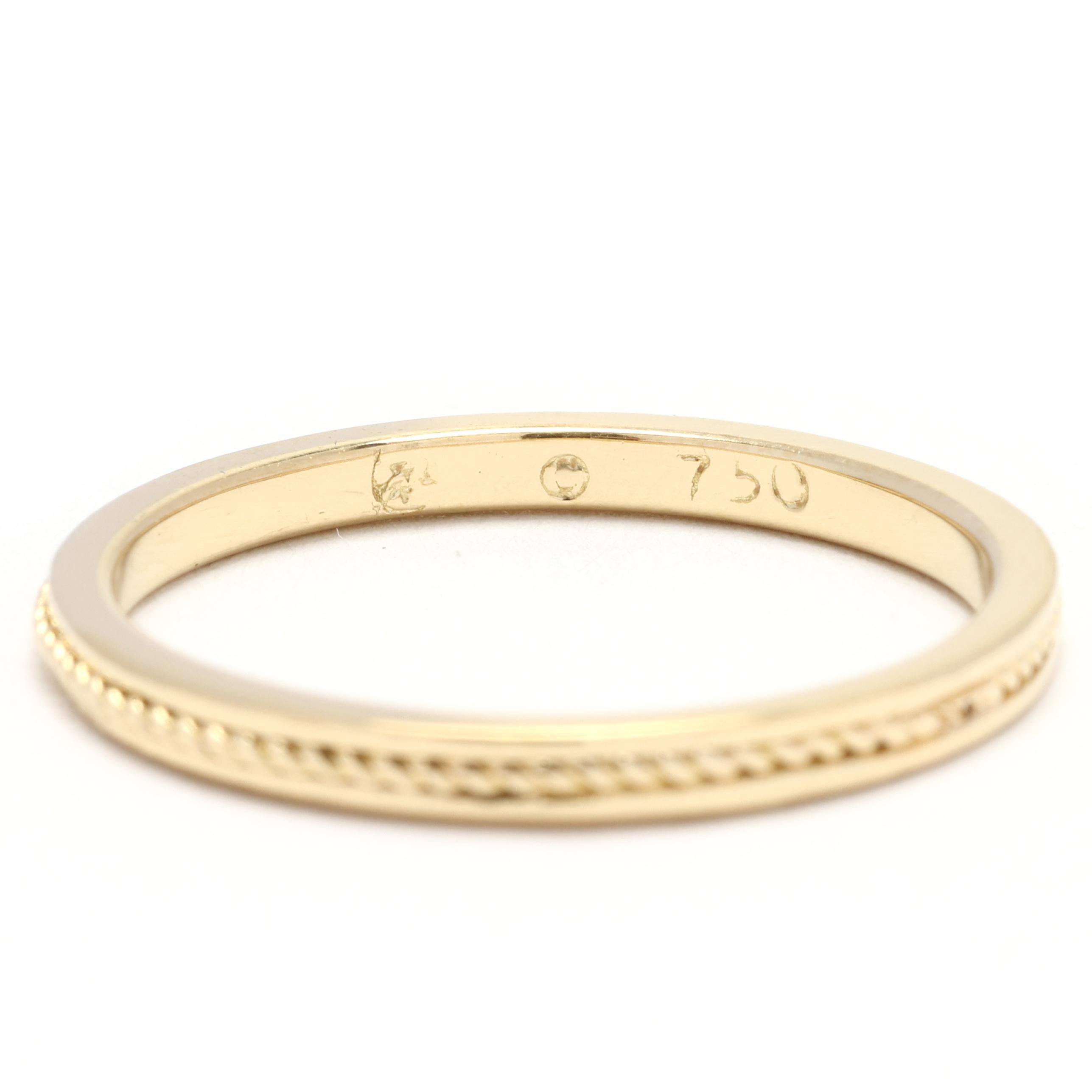 da uomo o donna Anello a fascia in oro Hidalgo, oro giallo 18 carati, misura 5,75, anello a corda in vendita