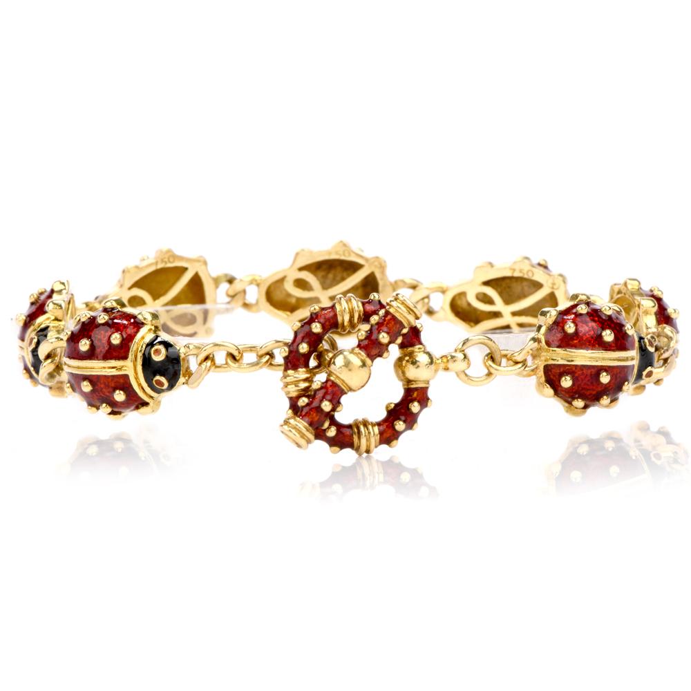 Protect your loved one with this symbolic bracelet!

Legend has it that the ladybug is good luck.  This fame of luck came

from farmers who were losing crops due to insects began to see the ladybugs

feasting on the pests.

This swarm of 7 good luck