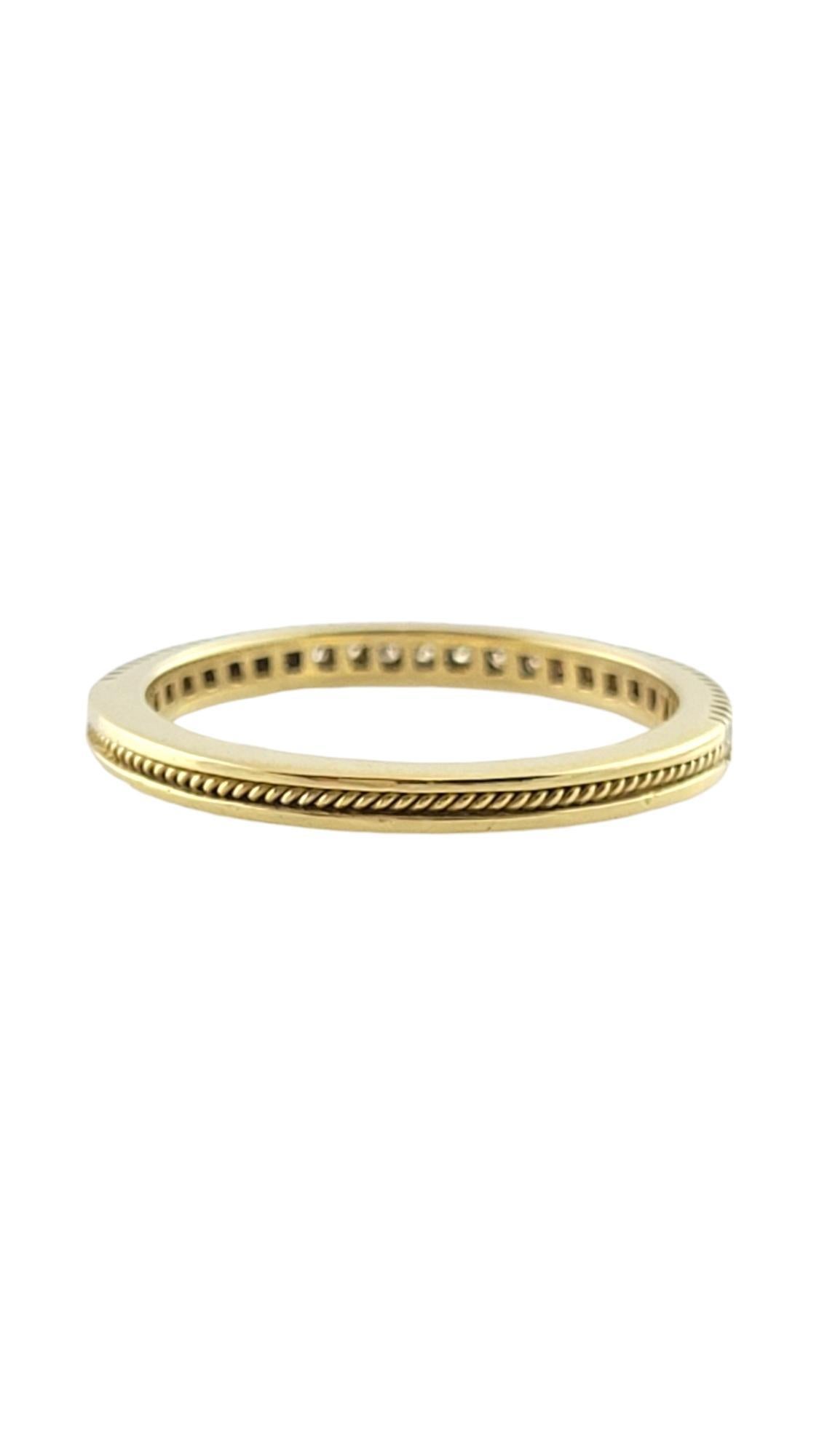 Brilliant Cut Hidalgo Milgrain 18K Yellow Gold Diamond Wedding Band Size 6.75 #18049