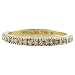 Hidalgo Milgrain 18K Yellow Gold Diamond Wedding Band Size 6.75 #18049