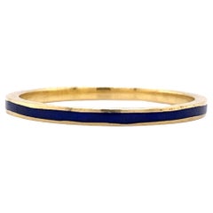 Hidalgo Stackable Blue Enamel Band in 18 Karat Gold