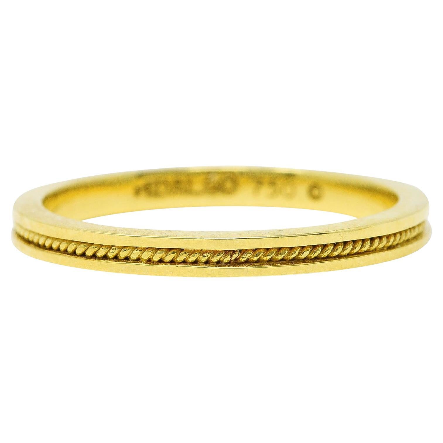 Hidalgo Vintage 18 Karat Yellow Gold Rope Band Stack Ring