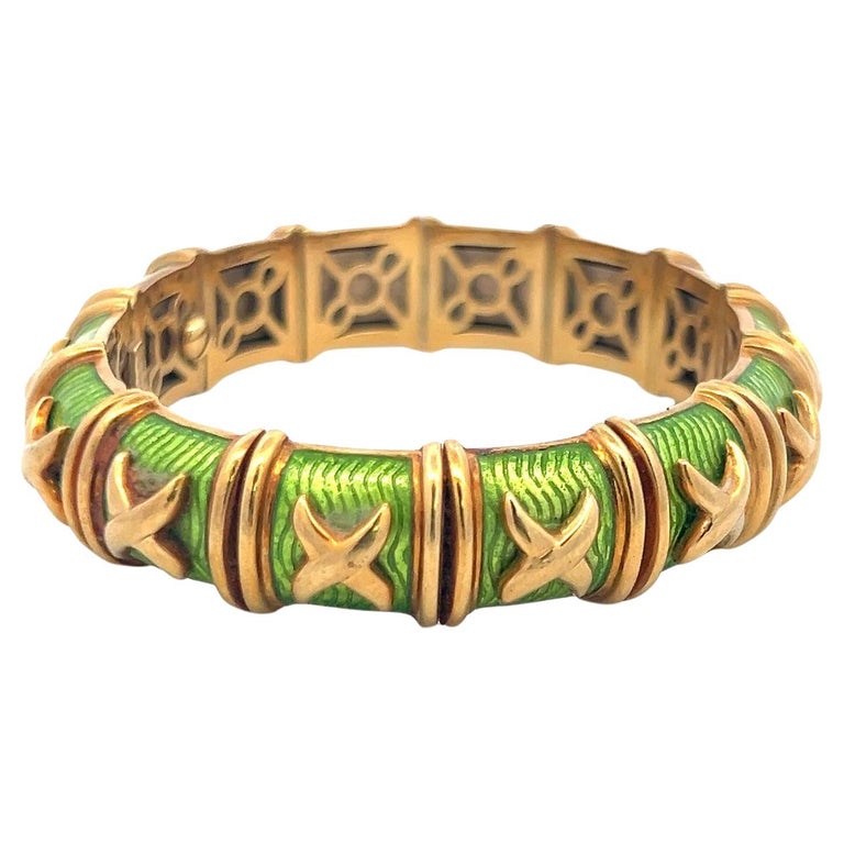 Ancien Bracelet Jonc Vert – Vintage – Sans Marque – Occasion