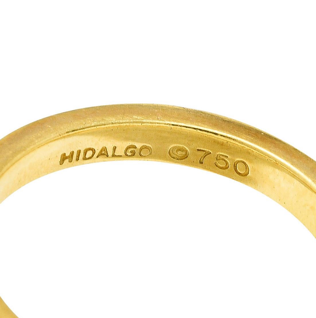 Hidalgo Vintage Green Enamel 18 Karat Yellow Gold Unisex Eternity Band Ring In Excellent Condition In Philadelphia, PA