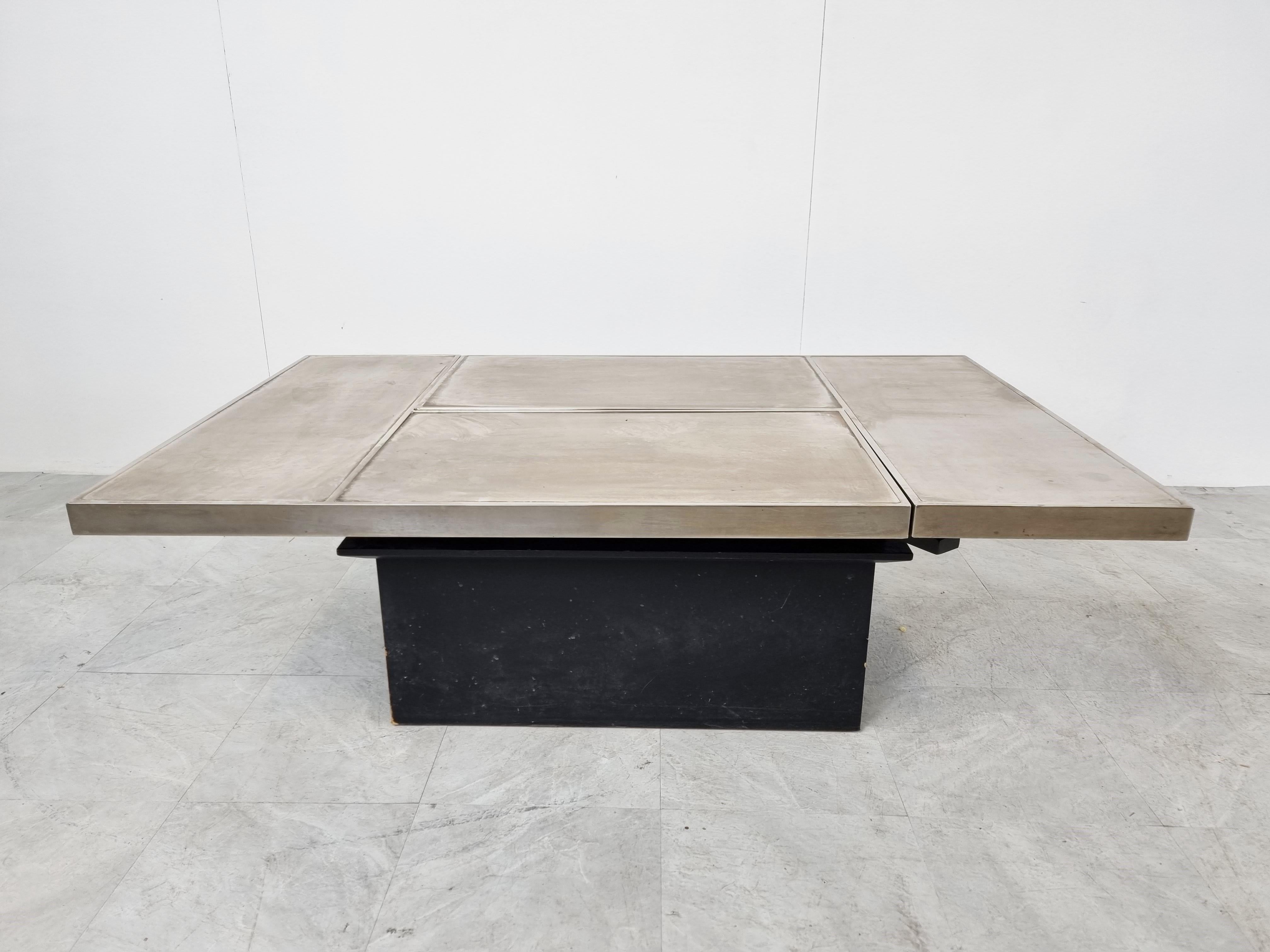 Hidden Bar Coffee Table by Willy Rizzo, 1970s at 1stDibs
