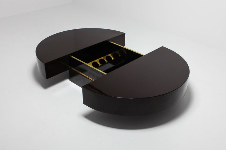 Hidden Bar Lacquered Coffee Table at 1stdibs