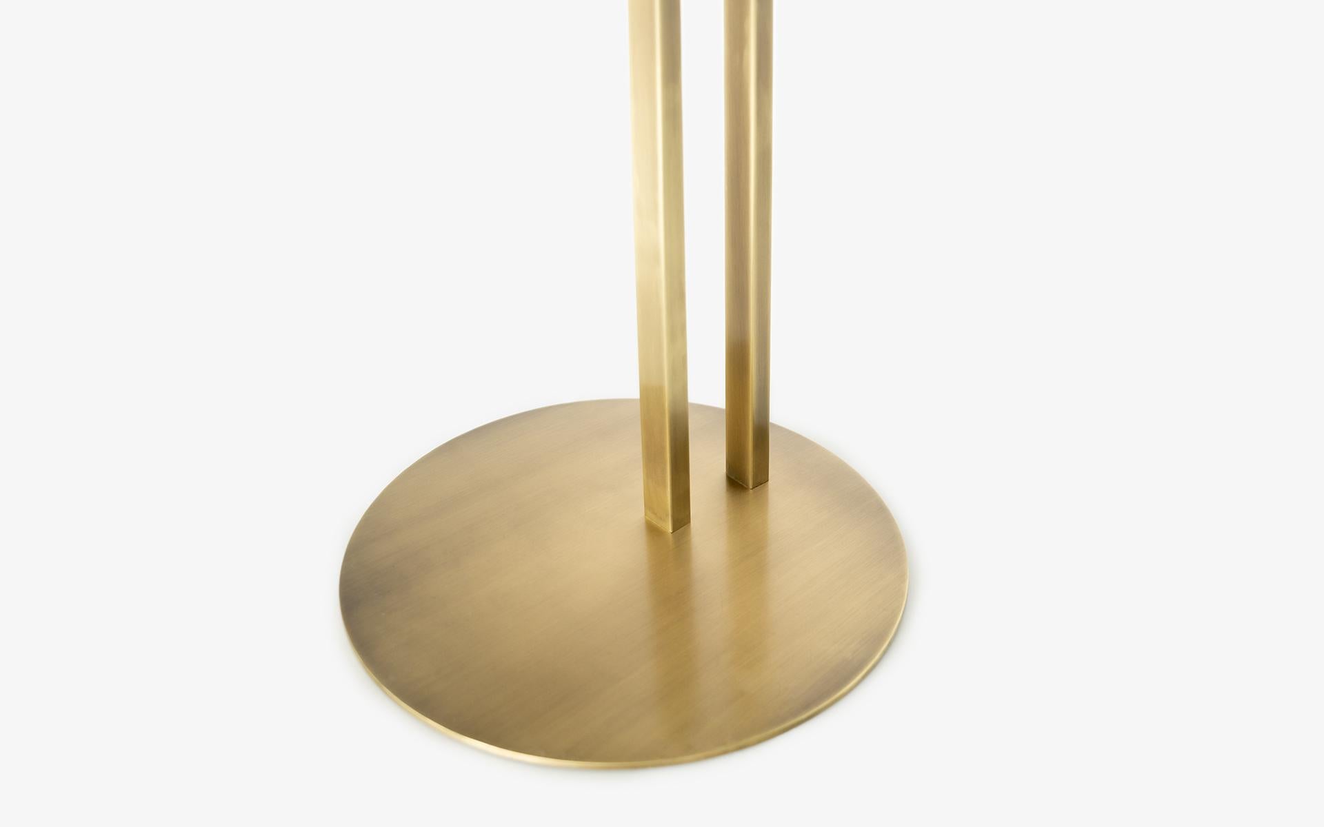 Turkish Hidden Brass Plated Metal & Oak Veneer Side C Table For Sale