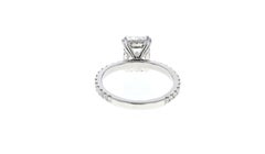 Hidden Halo 2 Carat Radiant Diamond Engagement Ring in Platinum 'Certified' Plat