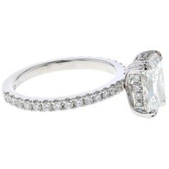 Hidden Halo 2 Carat Radiant Diamond Engagement Ring in Platinum 
Certified
 Plat