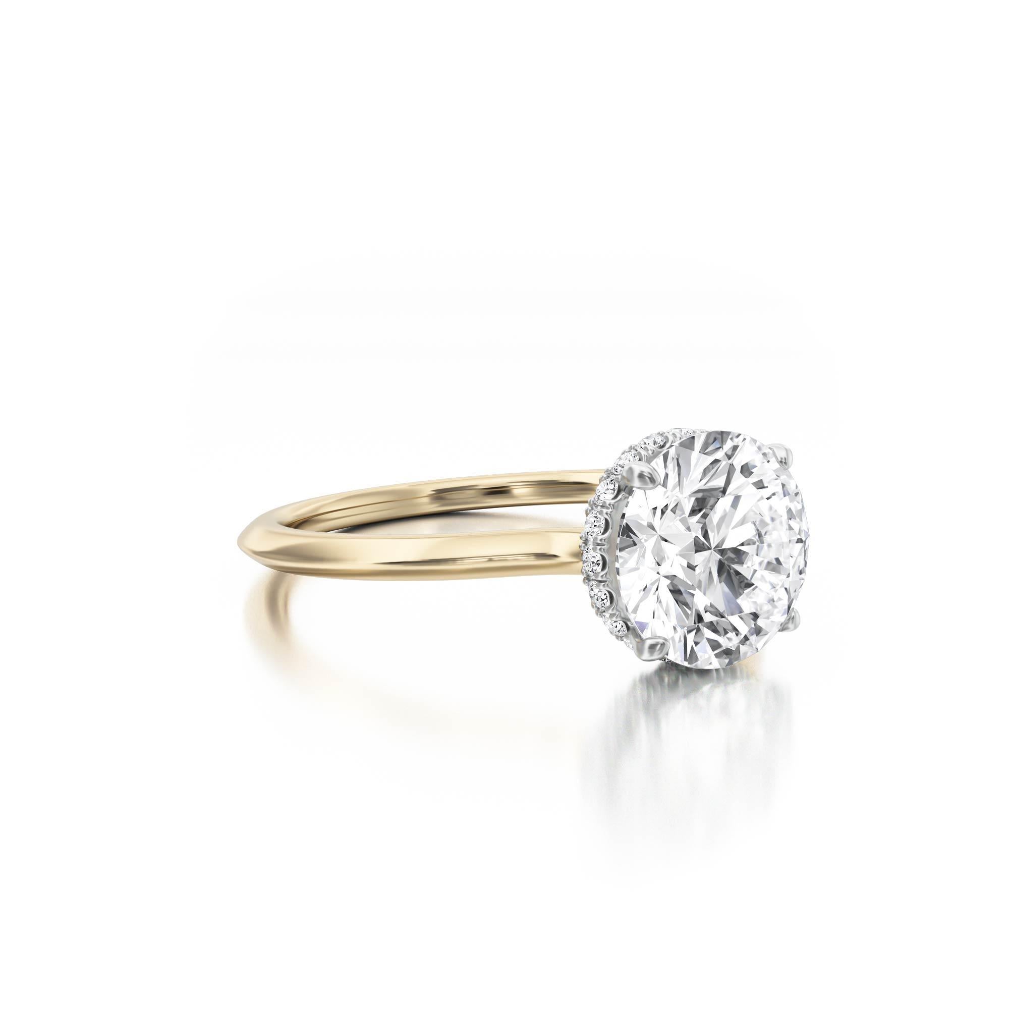 Women's Hidden Halo Diamond Engagement Ring