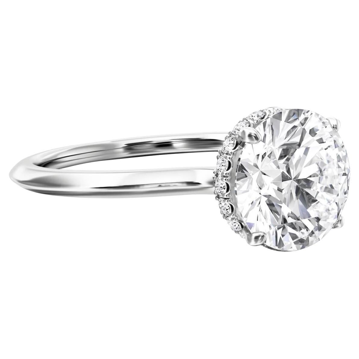 Hidden Halo Diamond Engagement Ring