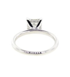 Hidden Halo Diamond Engagement Ring Princess Cut D Color GIA