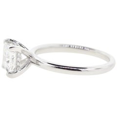 Hidden Halo Diamond Engagement Ring Princess Cut D Color GIA