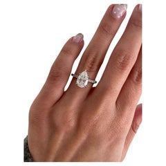 Hidden Halo Engagement Ring 2CT Moissanite Ring 925 Sterling Silver Wedding Ring