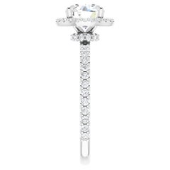 Hidden Halo GIA Certified Round Brilliant Diamond Engagement Ring 1.30 Carat