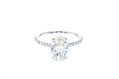 Hidden Halo Oval Diamond Engagement Ring GIA