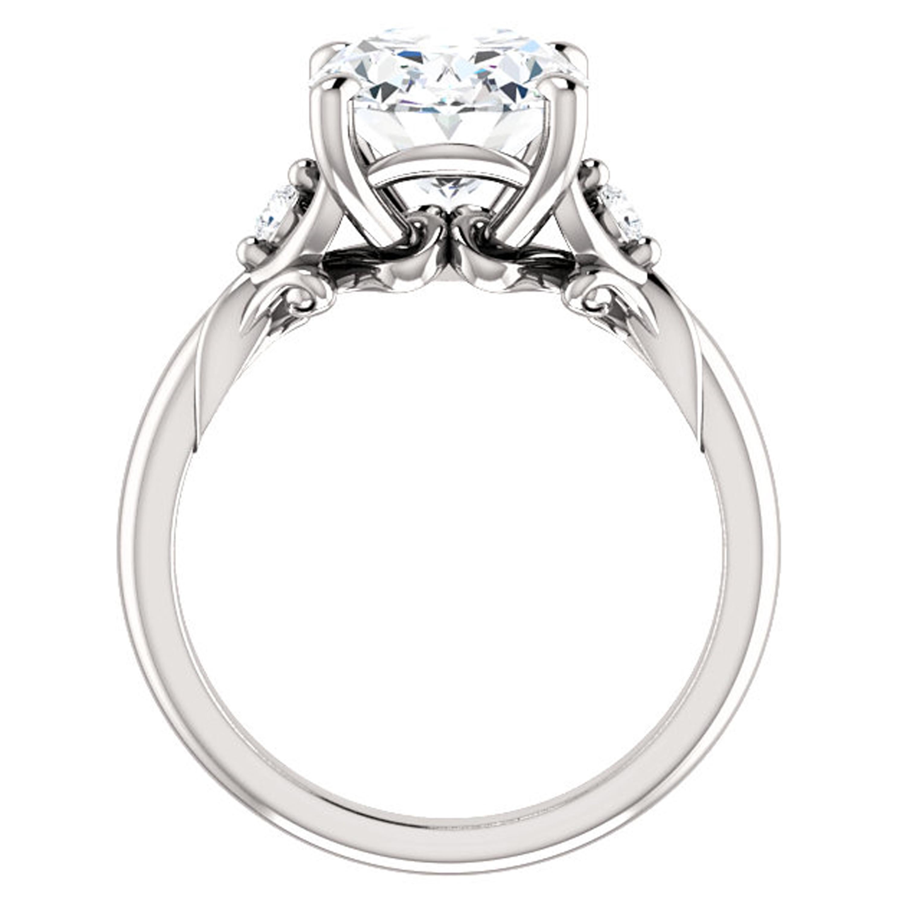 oval cathedral engagement ring