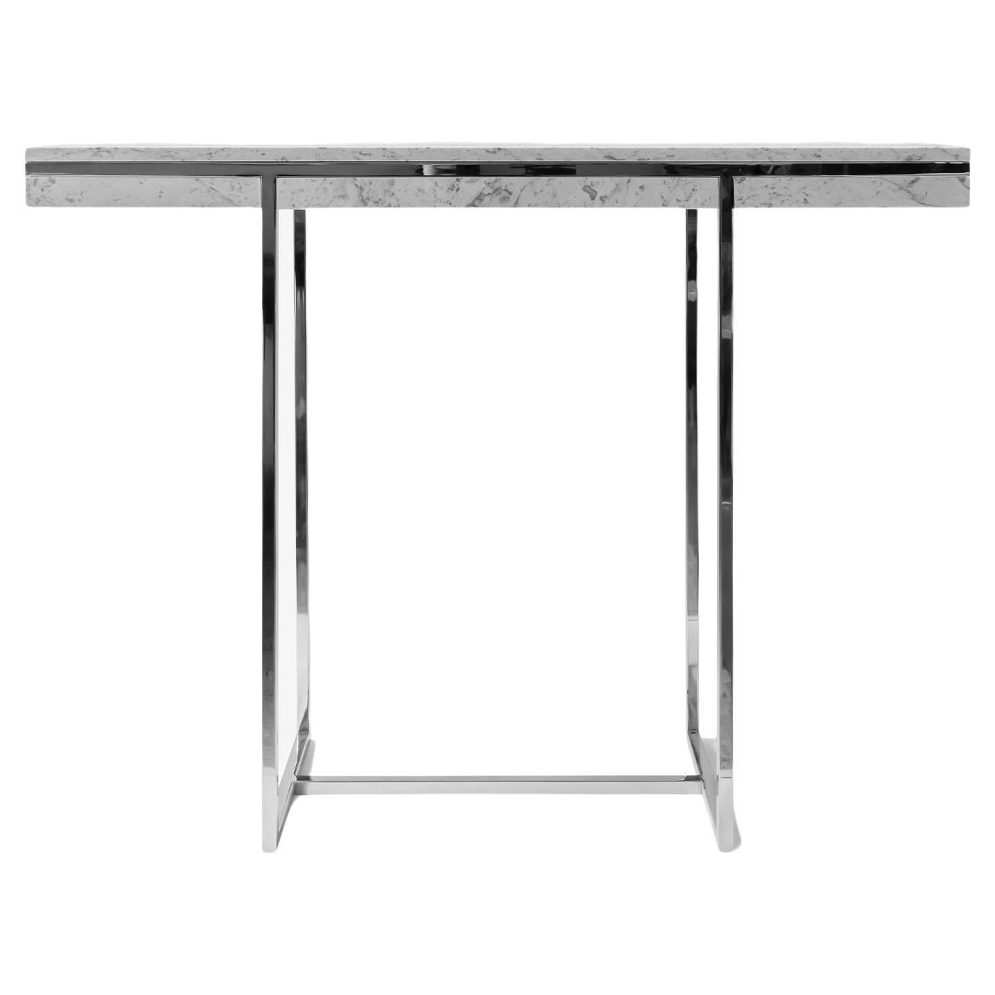 Hidden Sideboard in Carrara White and Chrome by Lagu For Sale