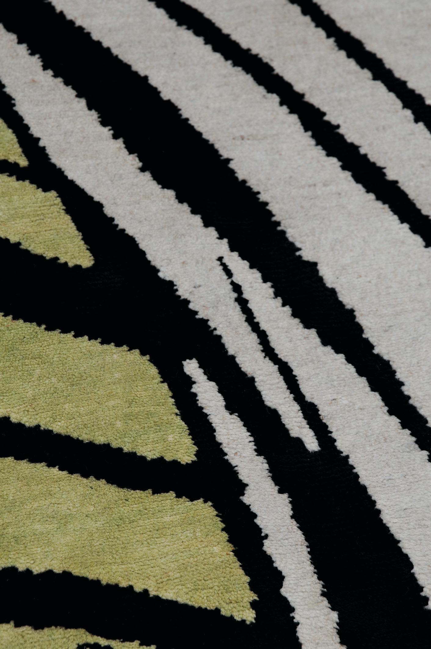 Indian Hidden Tiger - Setsu & Shinobu Ito Modern Design Rug Carpet Wool Handknotted For Sale
