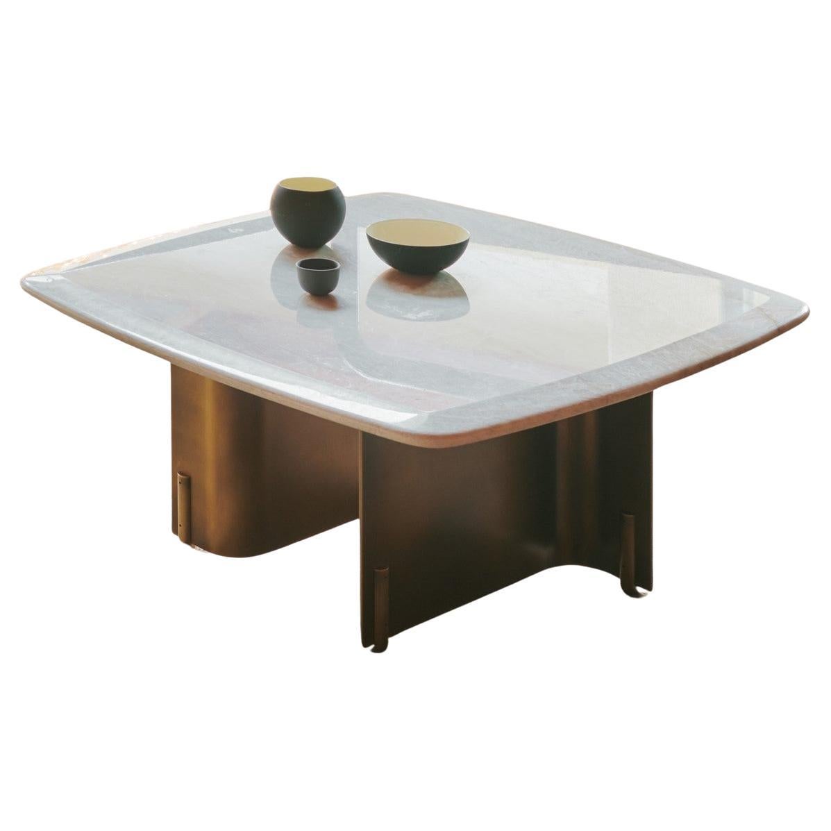 Hidde's Coffee Table - 55 "Fiftyfive"-  Italian Marble & Brass Legs 900x900 mm  For Sale