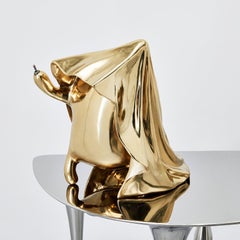 "Hide and Seek" Figurative Table Lamp Polished Brass by Zhipeng Tan