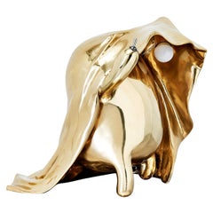 "Hide and Seek" Figurative Table Lamp Polished Brass by Zhipeng Tan