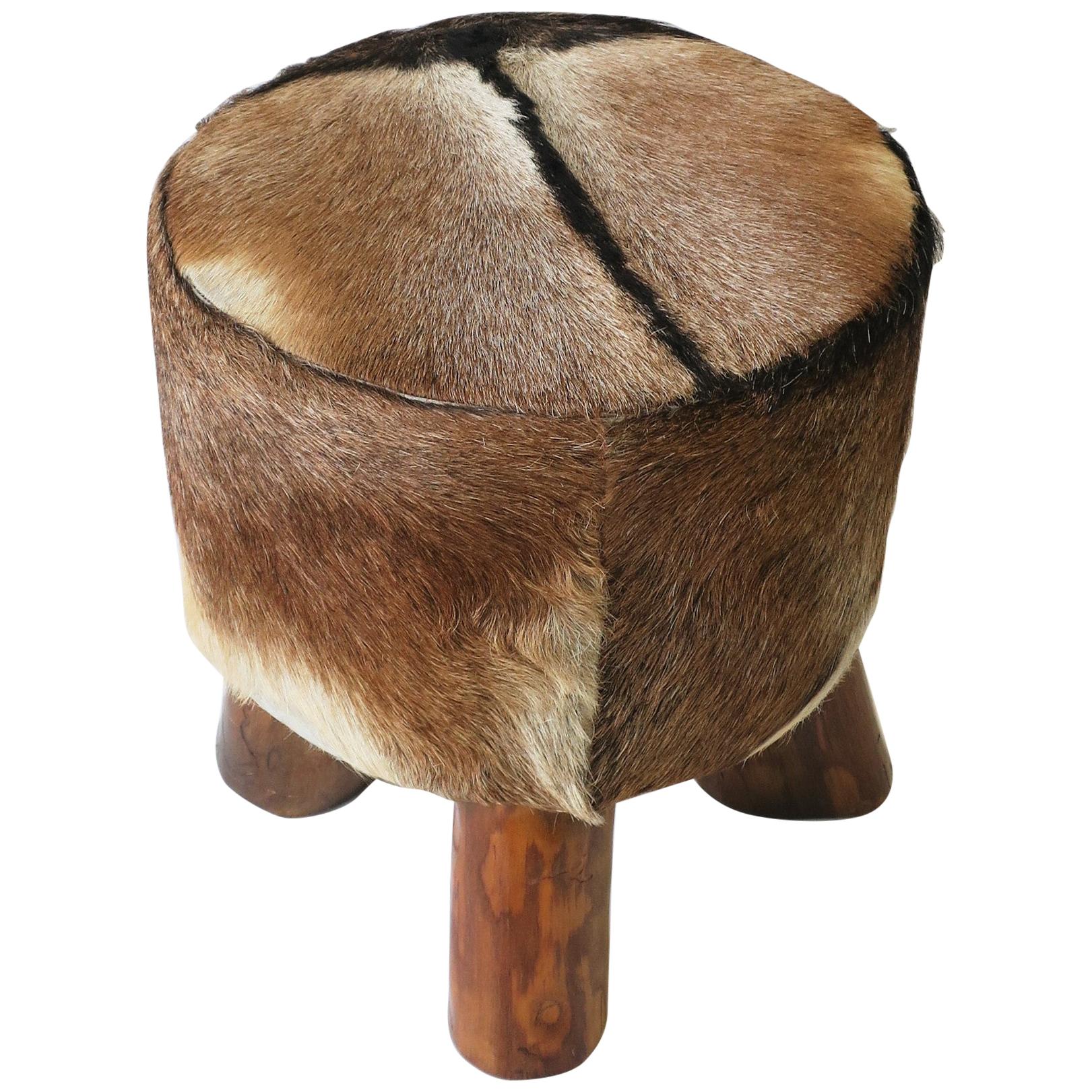 Animal Hide Ottoman For Sale on 1stDibs