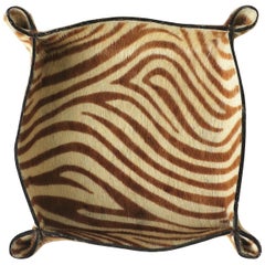 Animal Hide Catchall Vide-Poche in Cream and Brown Hues