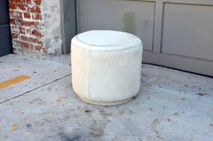 Hide Covered Cylinder Ottoman Stool