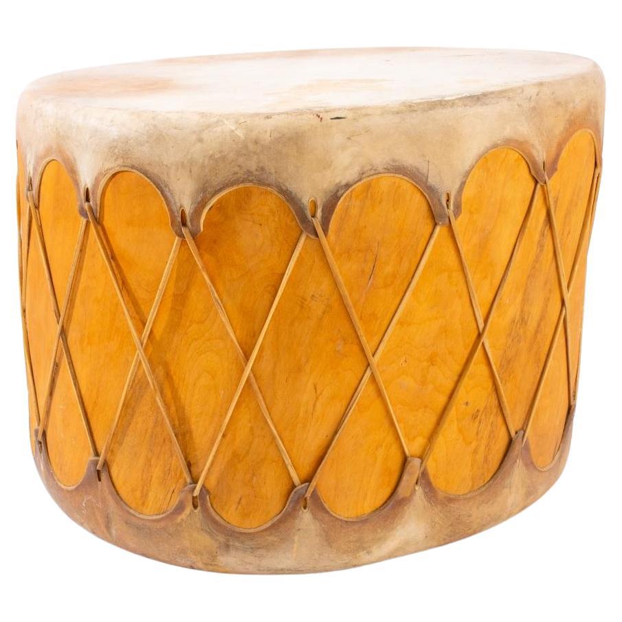 Hide Covered Drum, 20th C For Sale