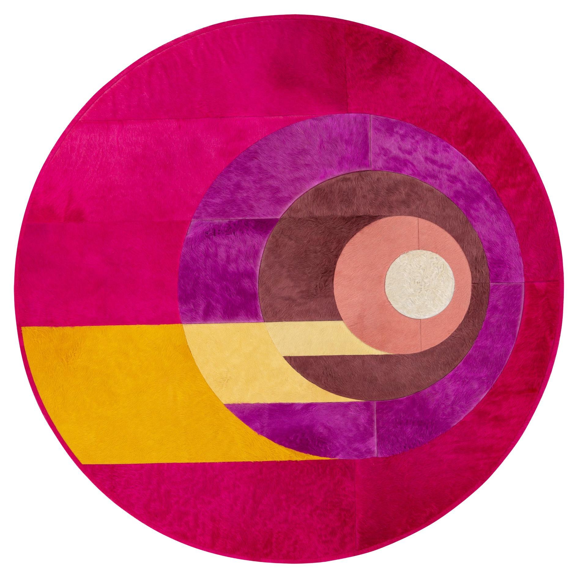 Hide Rug by Amy Lau (8ft diameter) For Sale