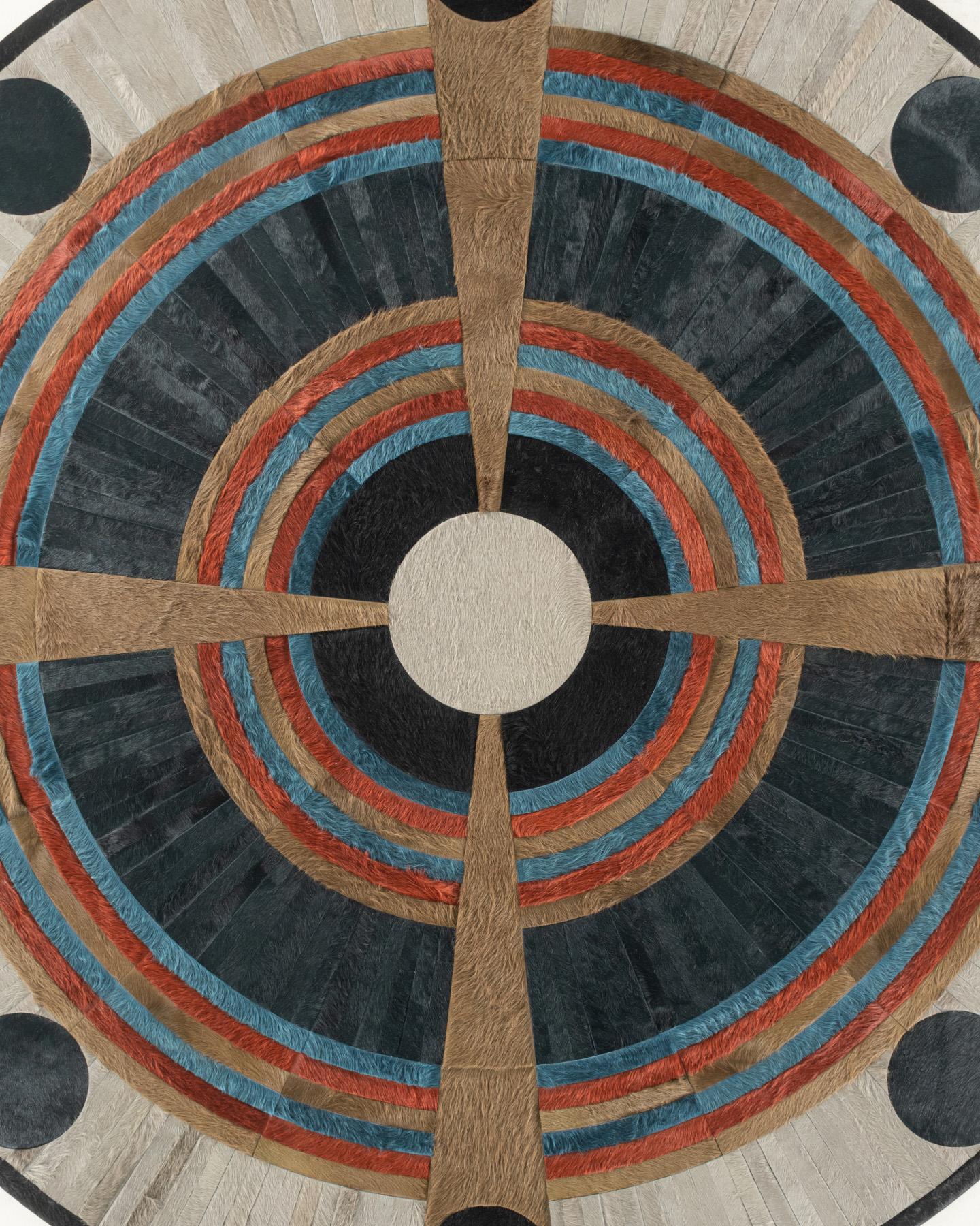 Tapis Hide par I Douglas Friedman (11ft de diamètre) en vente 3