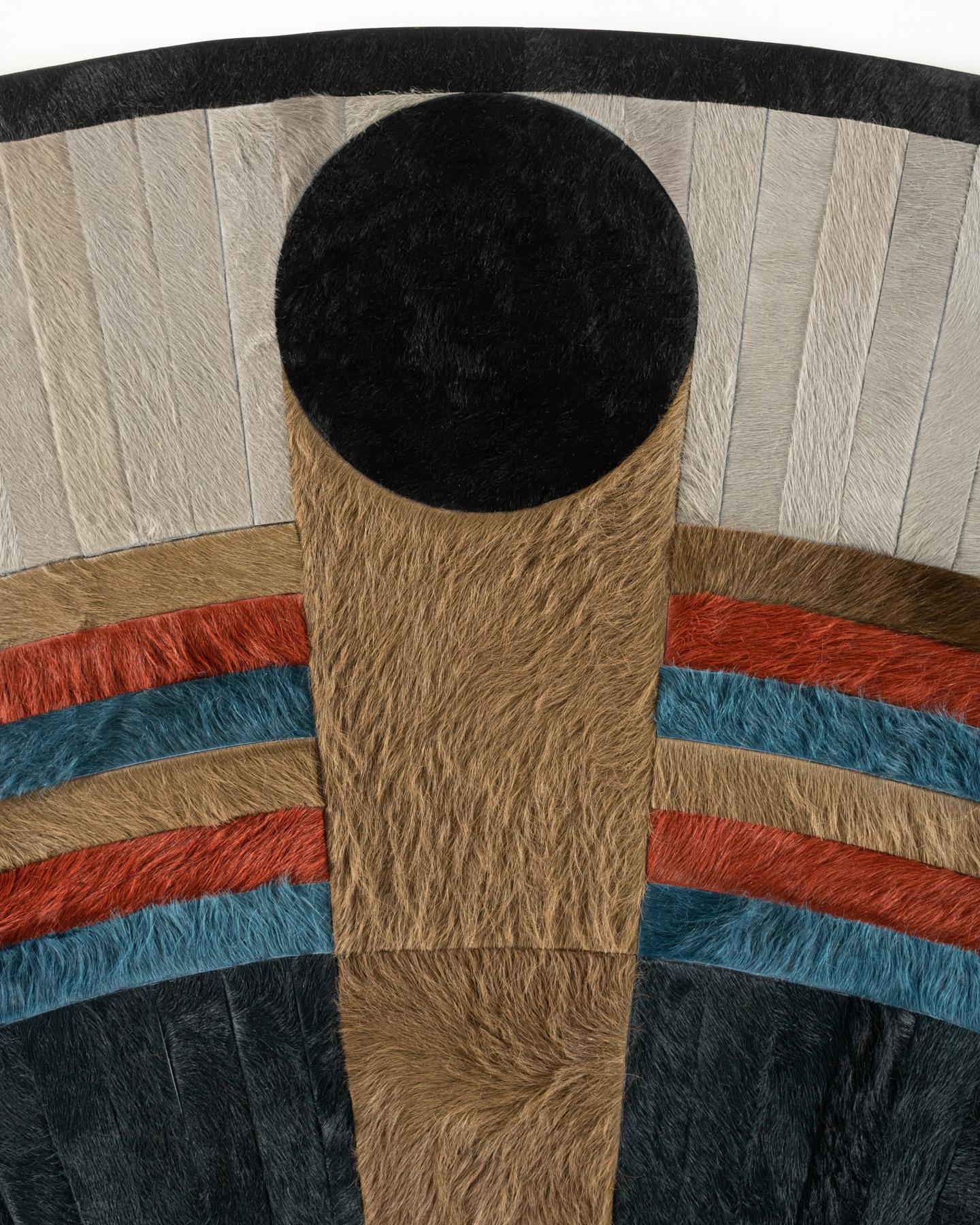 Fait main Tapis Hide par I Douglas Friedman (11ft de diamètre) en vente
