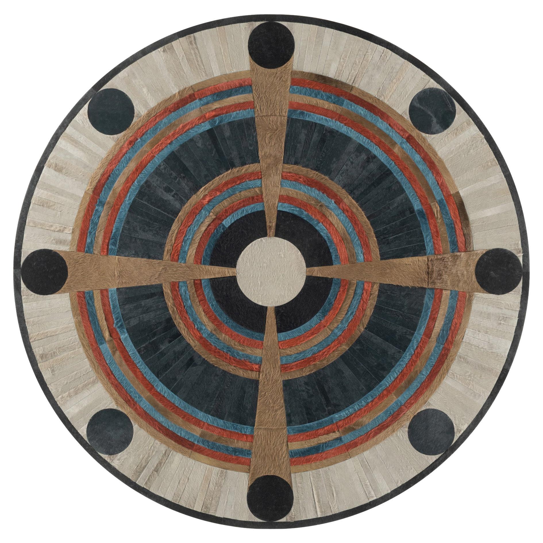 Tapis Hide par I Douglas Friedman (11ft de diamètre) en vente
