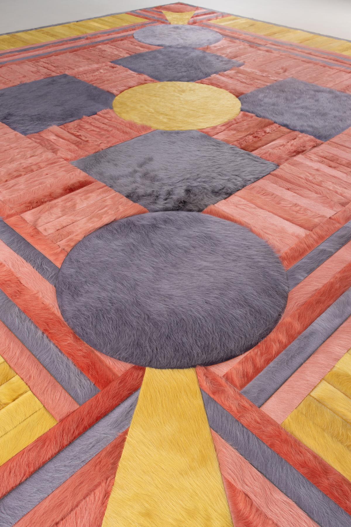 Organico moderno Tappeto Hide di Douglas Friedman (11ft x 11ft) in vendita