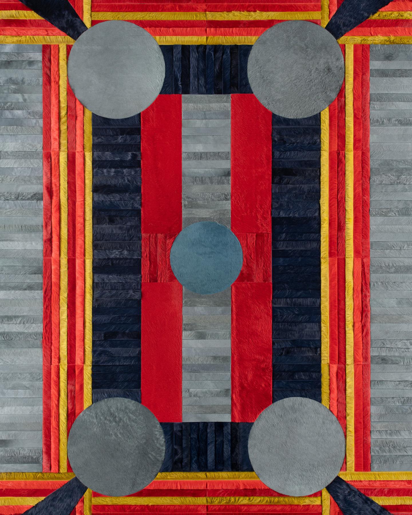 Fait main Tapis Hide par I Douglas Friedman (13ft x 9ft) en vente