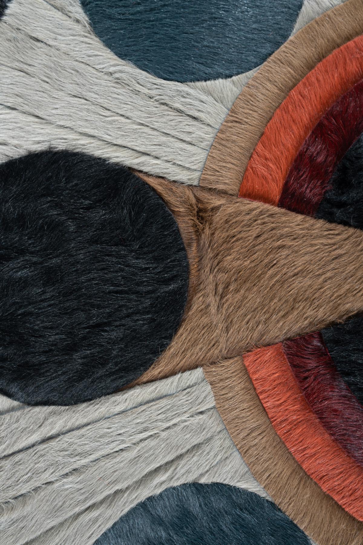 XXIe siècle et contemporain Tapis Hide par I Douglas Friedman (5ft de diamètre) en vente