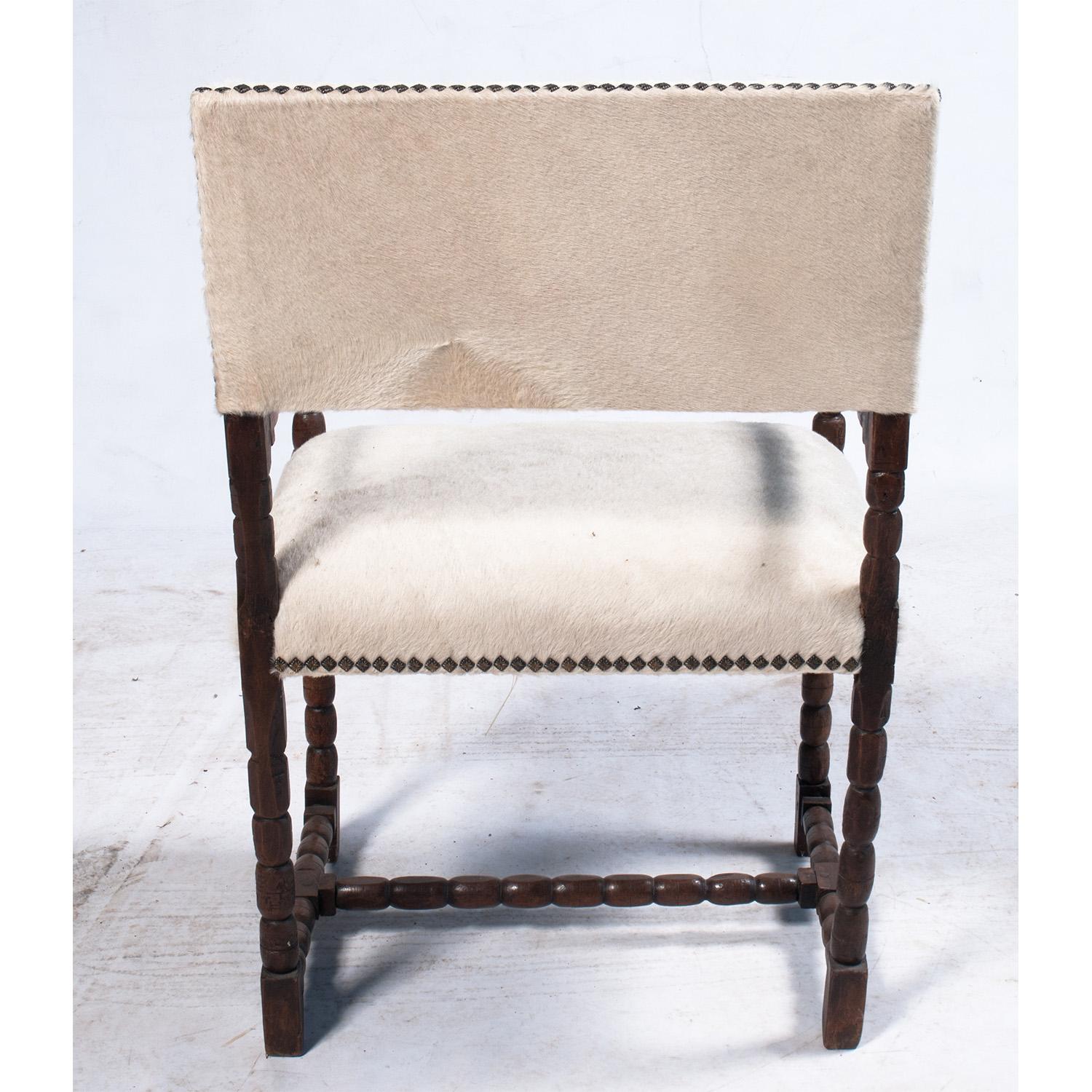 French Hide Upholstered Chair For Sale