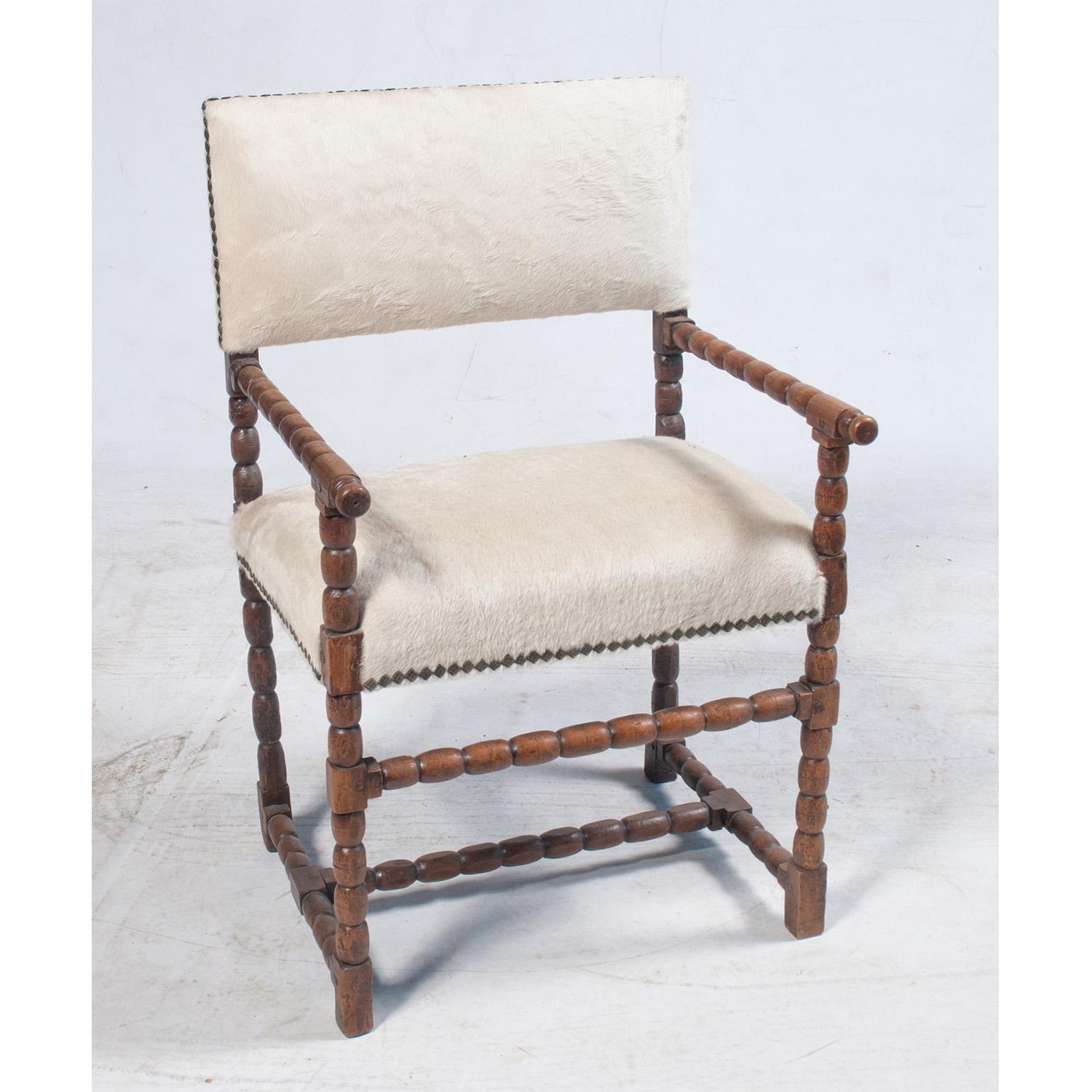 Hide Upholstered Chair In Excellent Condition For Sale In Napa, CA