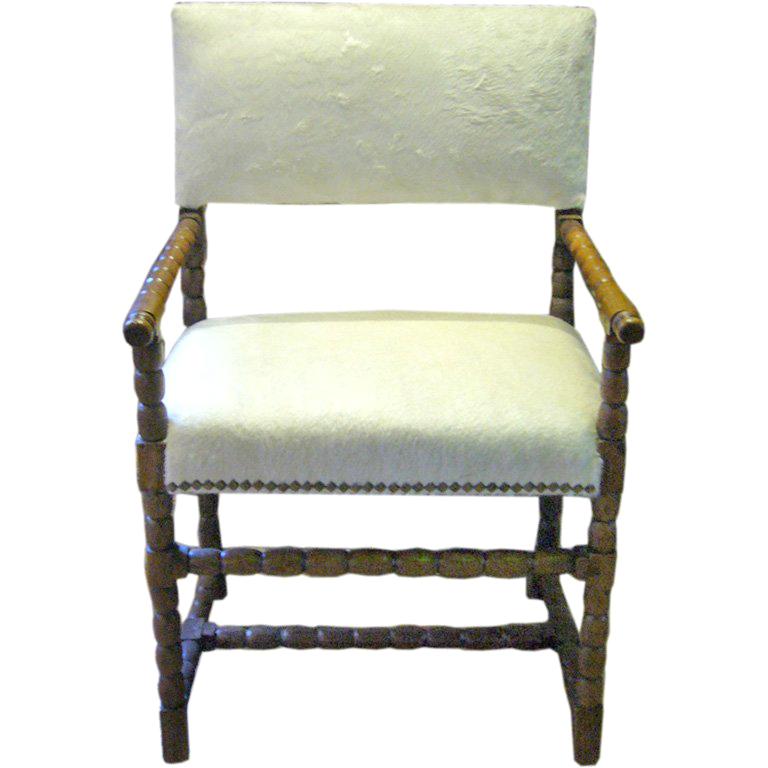 Hide Upholstered Chair For Sale