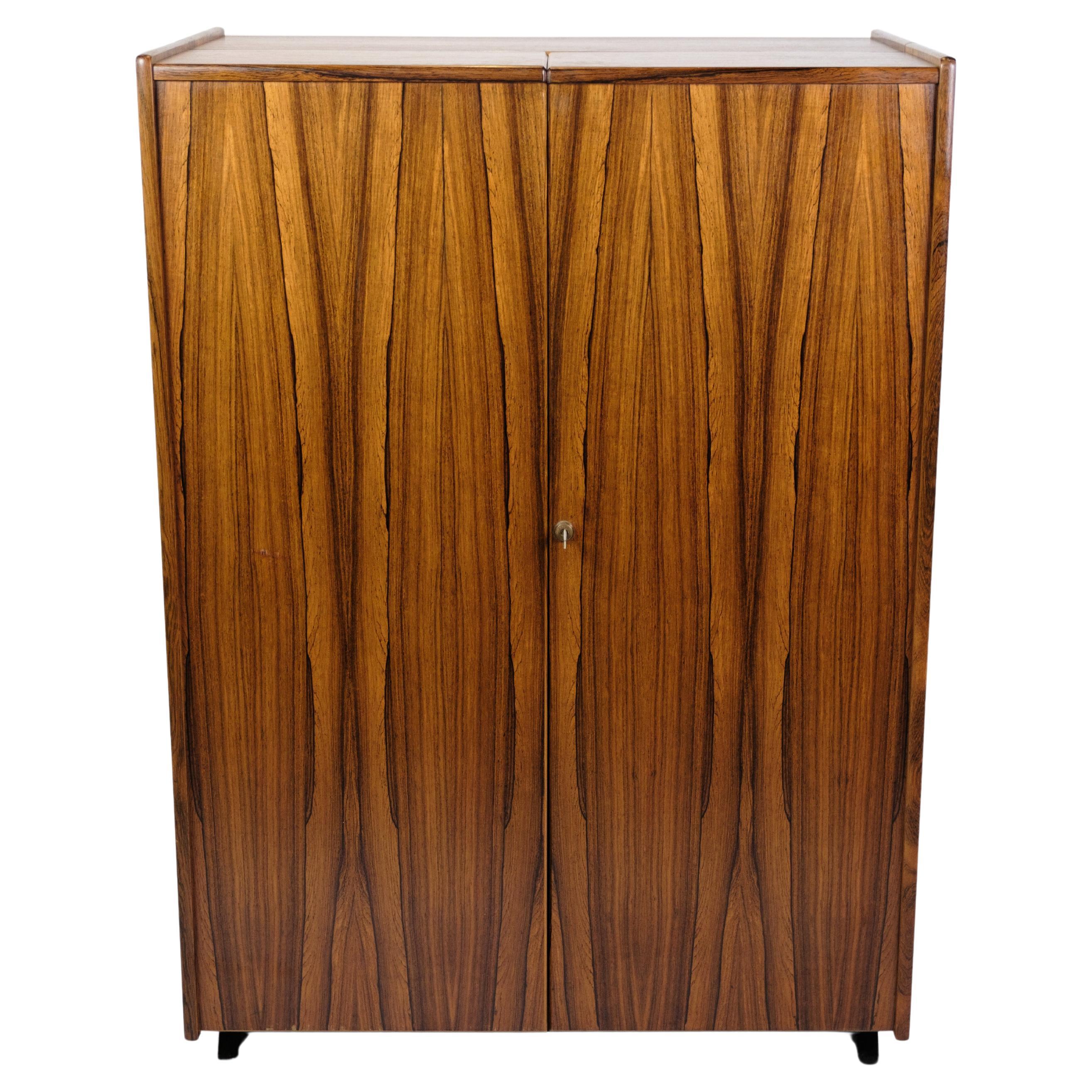 Hideaway Desk Cabinet/Secretary Made In Rosewood From 1960s