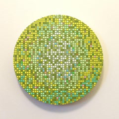Hidenori Ishii, Yellow M.O.S.S. Ball, acrylic oil on panel wall art painting