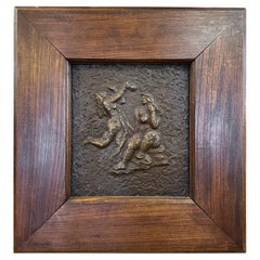 Hideo, “Bathing Women on Rocks”, Framed Bronze Bas-Relief, c. 1940