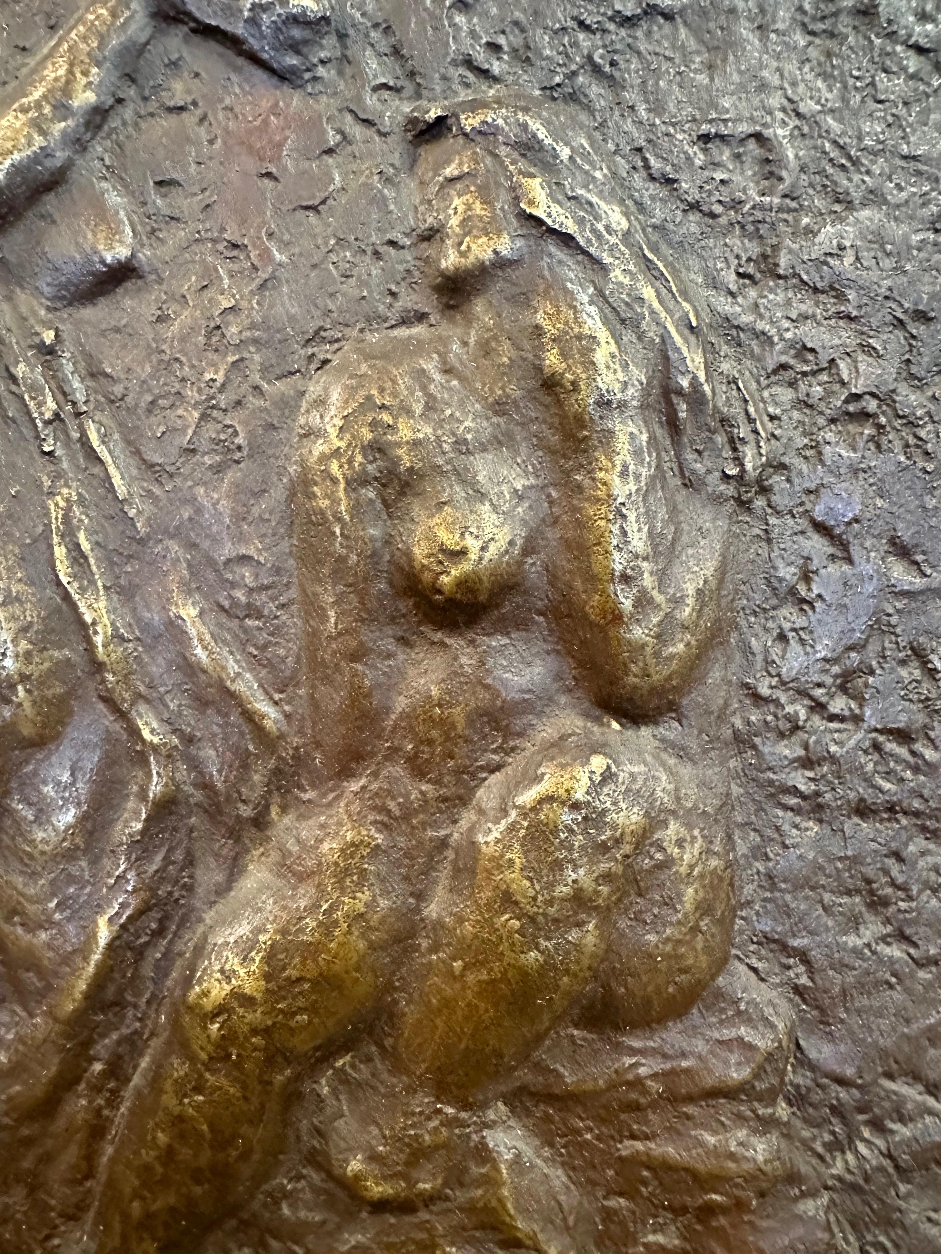 Hideo, “Bathing Women on Rocks”, Framed Bronze Bas-Relief, c. 1940 In Good Condition In San Francisco, CA